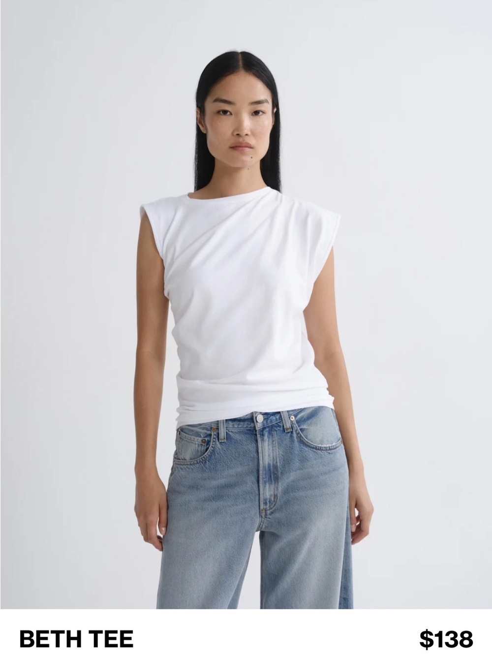 AGOLDE Beth Tee White Tank Top medium New